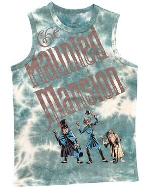 Disney Parks Haunted Mansion tie-dye muscle tank top hitchhiking Ghosts NWT S